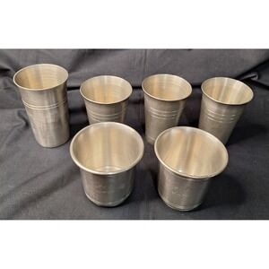 Vintage Preisner Pewter and Rein Zinn German Pewter Cups Beakers Set of 6